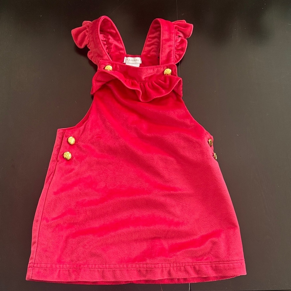 Tahari Red Kids jumper with Gold Buttons